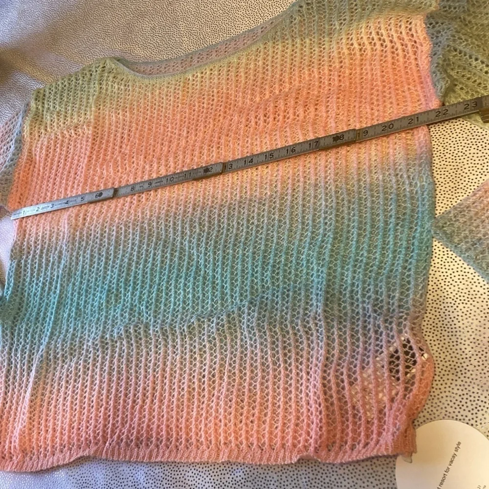 SHEIN VCAY Ombre Drop Shoulder Pointelle Knit Sweater Without Cami Top s… - Picture 9 of 13